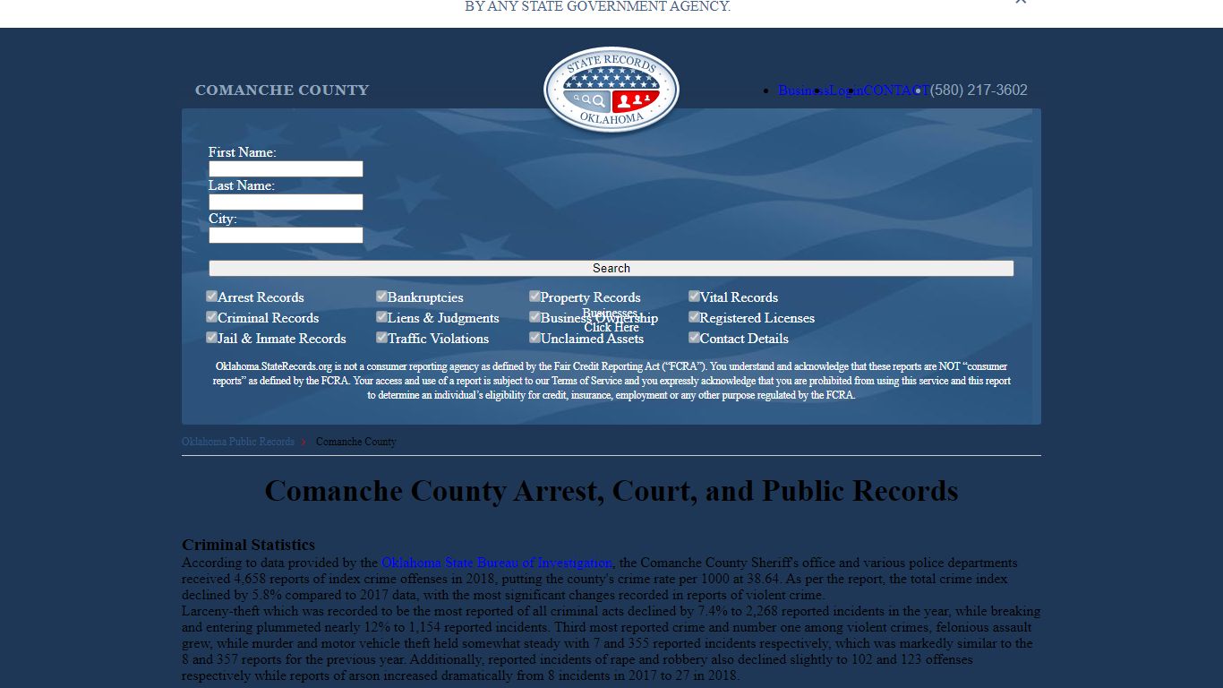 Comanche County Arrest, Court, and Public Records